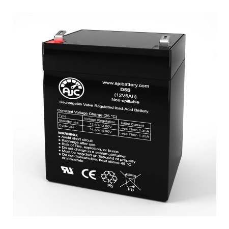 Battery Clerk AJC APC BACK-UPS 6 OUTLETS 450VA 120V BN450M UPS Replacement Battery 5Ah, 12V, F2 AJC-D5S-F2-I-0-192955
